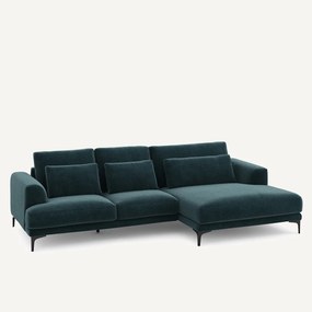 Γωνιακός καναπές XL δεξιός, από βελούδινο chenille, MARSILE