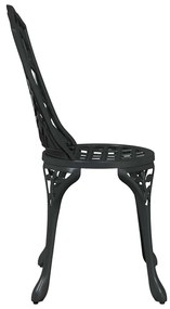 vidaXL Καρέκλα Κήπου 2 pcs Μαύρο 55 x 56.5 x 91εκ Αλουμίνιο