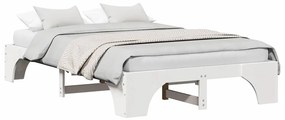 vidaXL Σκελετός Κρεβατιού Λευκό 197 x 147 x 30 εκ. Μασίφ ξύλο πεύκου
