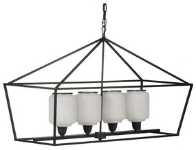 Artekko Chandelier Φωτιστικό Οροφής Πολυέλαιος Μέταλλο Γυαλί Μαύρο (106x36x60.5)cm Artekko 44418-DS