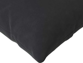 vidaXL Μαξιλάρι Καναπέ 2 τμχ. Βελούδο Μαύρο 120 x 40 cm