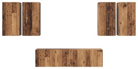 vidaXL Σετ επίπλου τηλεόρασης 6 pcs Παλαιό ξύλο 60 x 30 x 30 cm