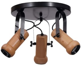 Φωτιστικό Οροφής - Σποτ 534LUN5904 Φ30x26cm 3xGU10 10W Black-Oak Opviq