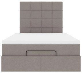 vidaXL Οθωμανικό κρεβάτι με στρώμα Taupe 120x190 cm Ύφασμα