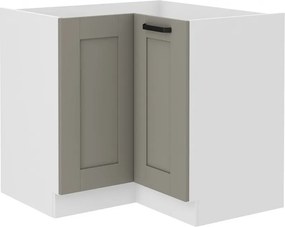 Επιδαπέδιο ντουλάπι γωνιακό Nelor 90x90 DN 2F BB-Γκρι σπέσιαλ - Λευκό