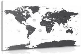 Εικόνα χάρτη του κόσμου με μεμονωμένες πολιτείες σε γκρι - 120x80