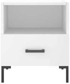 Κομοδίνο Λευκό 40 x 35 x 47,5 εκ. από Επεξεργασμένο Ξύλο - Λευκό