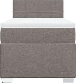 vidaXL Κρεβάτι Boxspring με Στρώμα Taupe 80x200 εκ. Υφασμάτινο