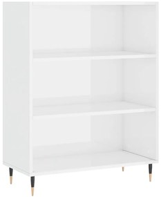 vidaXL Βιβλιοθήκη Γυαλιστερό Λευκό 69,5x32,5x90 εκ. Επεξεργασμένο Ξύλο