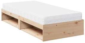 vidaXL Κρεβάτι ημέρας με στρώμα 100x200 cm από μασίφ ξύλο πεύκο