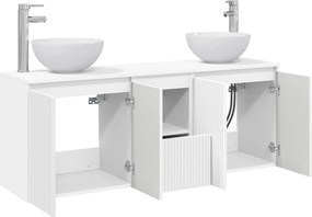 vidaXL Σετ Ντουλαπιών Μπάνιου 3 τμχ. Λευκό 129 x 41 x 80 cm