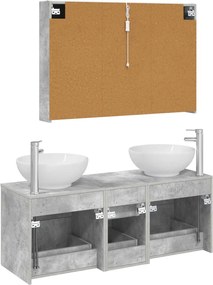 vidaXL Σετ Επίπλων Μπάνιου 4 pcs Γκρι Σκυροδέματος