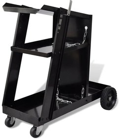 Καλάθι Συγκόλλησης Μαύρο Τροχήλατο με 3 Ράφια