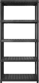 vidaXL Ραφιέρα Αποθήκευσης 5 Επιπέδων Μαύρη 255x40x185 εκ. Πλαστική