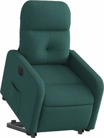 vidaXL Πολυθρόνα Ηλεκ. Ανακλ. Ανύψωση Σκ. Πράσινο Υφασμάτινη