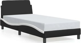 vidaXL Πλαίσιο Κρεβατιού Dover Μαύρο/Λευκό 90x200εκ. Συνθ. Δέρμα