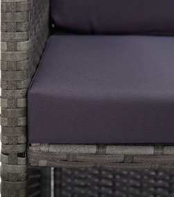 vidaXL Σετ Τραπεζαρίας Εξ. Χώρου 5 τεμ Ανθρακί Συνθ. Ρατάν/Ακακία