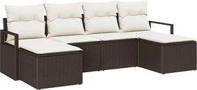 vidaXL Σετ Καναπέ 6 pcs Καφέ συνθετικό ρατάν