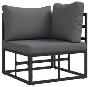 vidaXL Σετ Καναπέ Κήπου με μαξιλάρι 5 pcs Μαύρο Αλουμίνιο