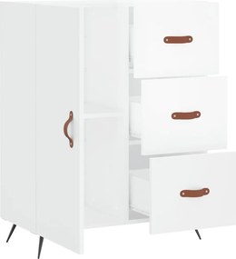 vidaXL Ντουλάπι Γυαλιστερό Λευκό 69,5x34x90 εκ. Επεξεργασμένο Ξύλο