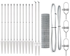vidaXL Euro Fence με 13 αιχμηρούς πόλους 1.2x25 μ γαλβανισμένο ατσάλι