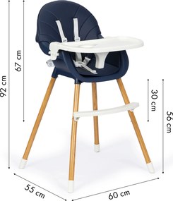 2in1 feeding chair ECOTOYS dark blue
