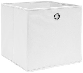 vidaXL Κουτιά Αποθήκευσης 4 τεμ. Λευκά 28x28x28 εκ. Ύφασμα Non-woven