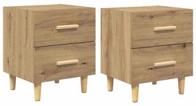 vidaXL Ντουλάπι κρεβατιού 2 pcs artisan δρυς 40 x 35 x 47.5 εκ