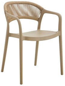 Πολυθρόνα Στοιβαζόμενη DONNA Μπεζ PP/Wicker 56x54x81cm