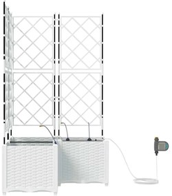 vidaXL Ζαρντινιέρες κήπου Λευκό 80 x 80 x 142 cm Ατσάλι