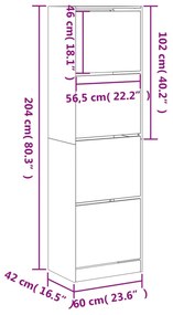 ΠΑΠΟΥΤΣΟΘΗΚΗ ΜΕ 4 ΑΝΑΚΛ. ΣΥΡΤΑΡΙΑ ΓΚΡΙ SONOMA 60X42X204 ΕΚ. 3214397