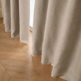 Κουρτίνα συσκότισης από προπλυμένο λινό, με δερμάτινα πιαστράκια – Private