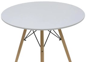 Τραπεζαρία Julita-Noor pakoworld σετ 5τεμ MDF λευκό-μπεζ-φυσικό Φ80x73εκ