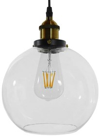 Φωτιστικό Οροφής Collins 01170 Black GloboStar Glass