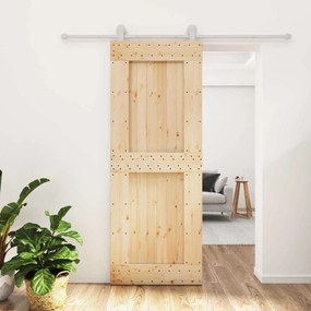 vidaXL Συρόμενη Πόρτα Φυσικό και Λευκό 80 x 210 cm