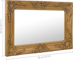 vidaXL Καθρέφτης Τοίχου με Μπαρόκ Στιλ Χρυσός 60 x 40 εκ.
