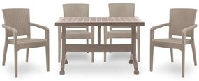 Τραπεζαρία Callan (Σετ 5Τμχ) 0226721 120x70cm Cappuccino Four Seater