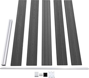 vidaXL Σετ Πάνελ Περίφραξης Μαύρο 526 x 105 εκ. από WPC