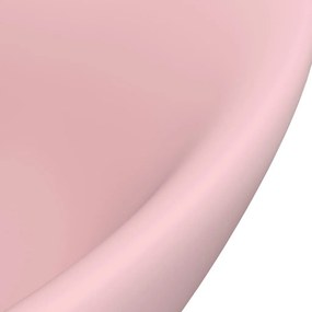 Νιπτήρας με Υπερχείλιση Οβάλ Ροζ Ματ 58,5x39 εκ. Κεραμικός - Ροζ