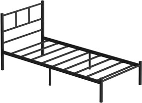 Μονό Κρεβάτι Μαύρο CLURU 90x200x85