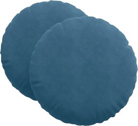 vidaXL Μαξιλάρια καθισμάτων 2 pcs Μπλε Ø60 x 21 εκ Βελούδο