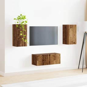 vidaXL Σετ επίπλου τηλεόρασης 2 τμχ. 78,5 x 31 x 30 εκ Παλιό ξύλο