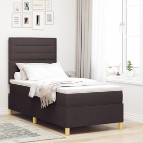 Κρεβάτι box spring Σκούρο καφέ Ξύλο 100 x 200 εκ. Βάση Κρεβατιού