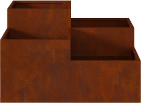 vidaXL Γλάστρα Κήπου Σκ rusty 100 x 100 x 48 εκ.