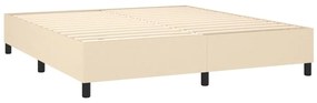 vidaXL Κρεβάτι Boxspring με Στρώμα &amp; LED Κρεμ 160x200 εκ. Υφασμάτινο