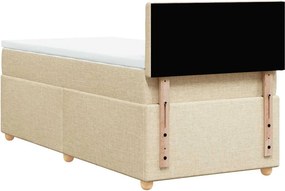 vidaXL Κρεβάτι Boxspring με Στρώμα Κρεμ 80 x 200 εκ. Υφασμάτινο