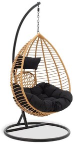 Kade garden ounces hanging metal-cushion black-pe natural 104x125.5x200 εκ.