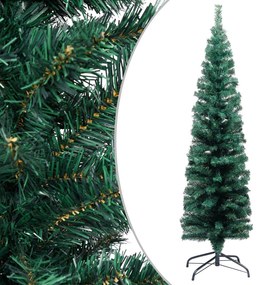 vidaXL Χριστουγεννιάτικο Δέντρο Slim με Βάση Πράσινο 120 εκ. PVC