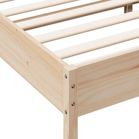 vidaXL Bed Frame Φυσικό 140 x 190 cm Solid Pine Wood