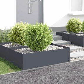VidaXL Περίγραμμα γκαζόν 4 τμχ. 100 x 60 x 35 cm Ατσάλι Ανθρακί